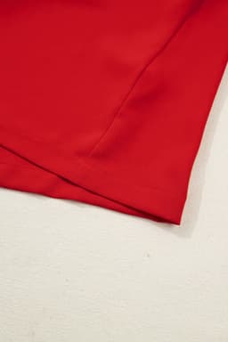 image-Fiery Red Contrast Trim Ribbon Bow Short Silky 2pcs Pajama Set