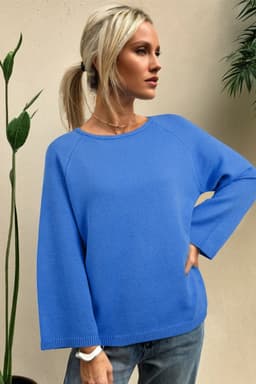 image-Pink Dolman Sweater - Loose Knit Bracelet Sleeve