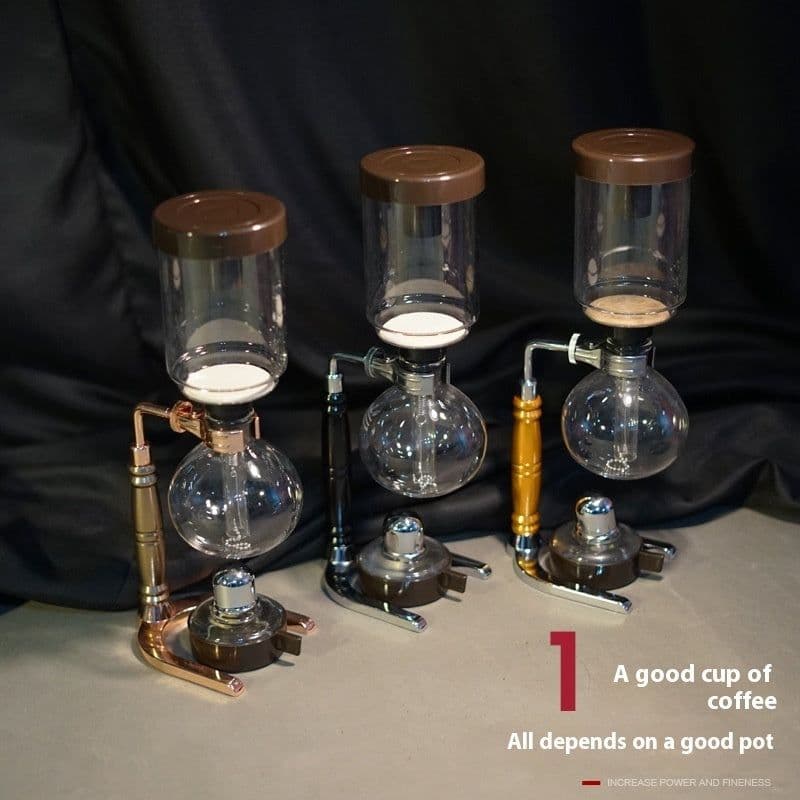 image-Vacuum Coffee Maker Household Cooking Siphon Pot Suit Glassware Coffee Machine For 3 People For 5 People