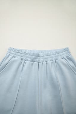 image-Light Grey Half Zip Polo Tee Casual Pant Set