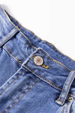 image-Myosotis Mid Rise Distressed Sneak Peek Straight Leg Jeans