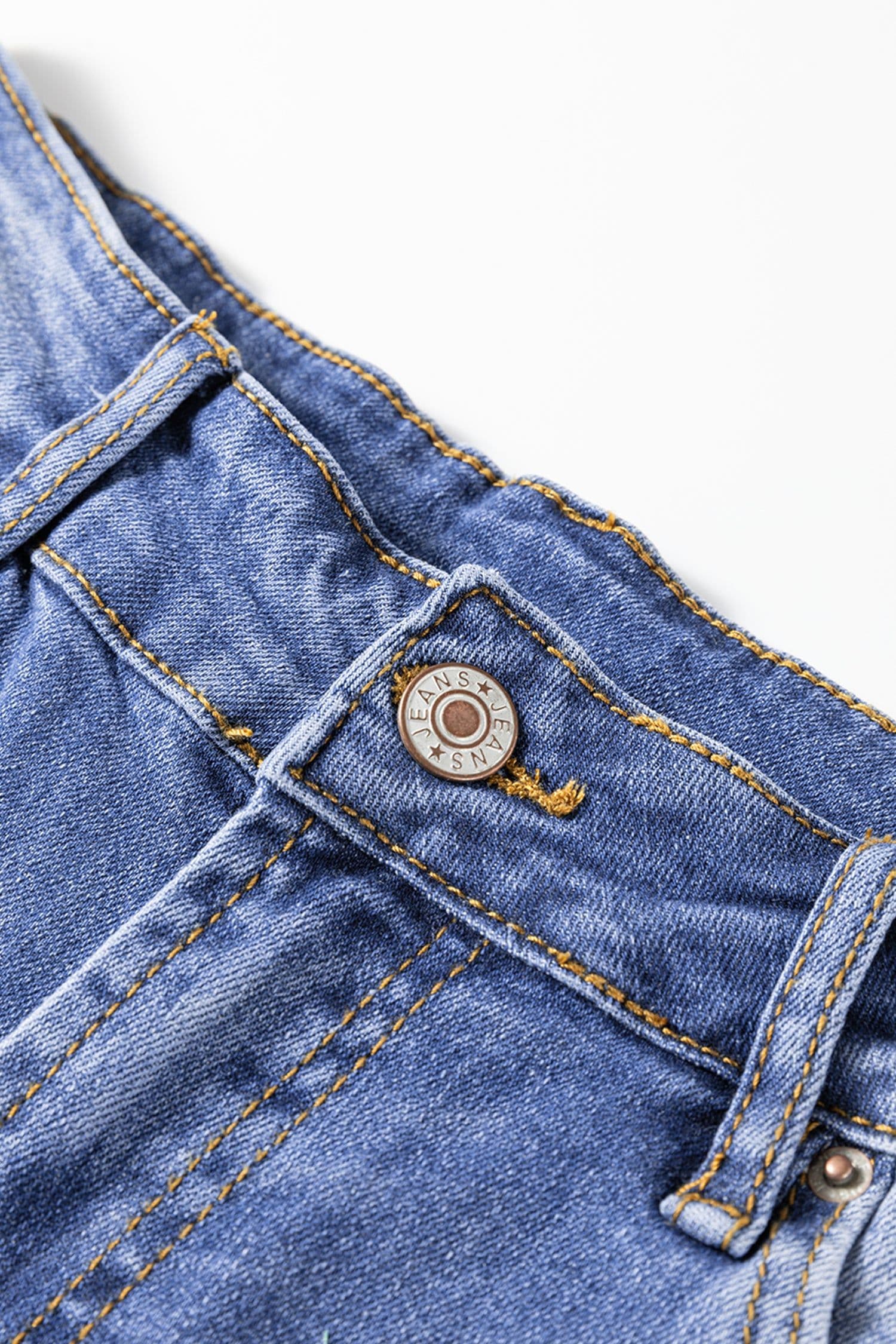 image-Myosotis Mid Rise Distressed Sneak Peek Straight Leg Jeans