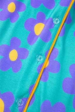 image-Green Flower Print Short Sleeve Pajamas Set