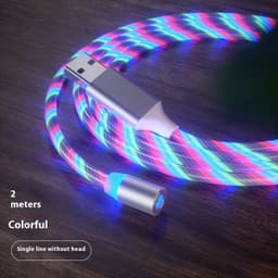 image-Magnetic Charging Cable Streamer Fast Charging Cable Lighting Micro USB Cable LED Magnet Charger Type-C Cable