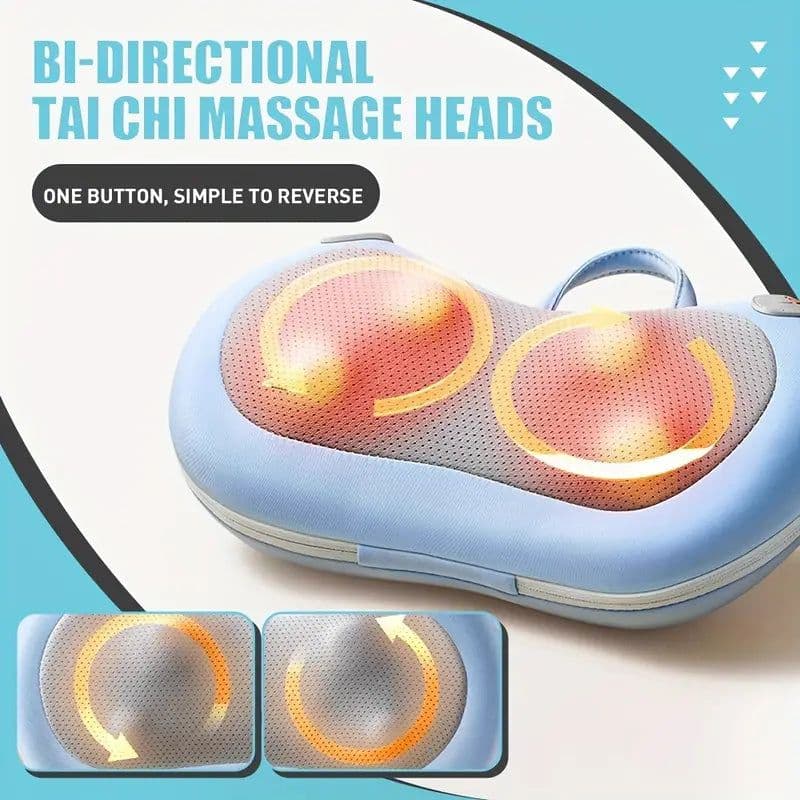 image-3D Massage Pillow with Heat Function (Blue)