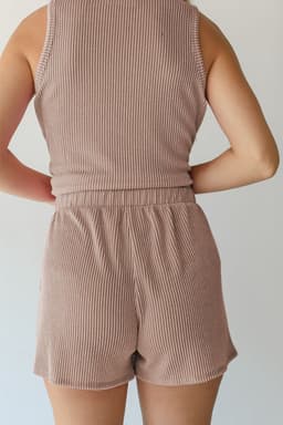 image-Smoke Gray Corded Sleeveless Top and Shorts Set