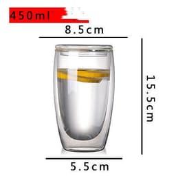 image-Household Double Layer Transparent Glass Water Cup