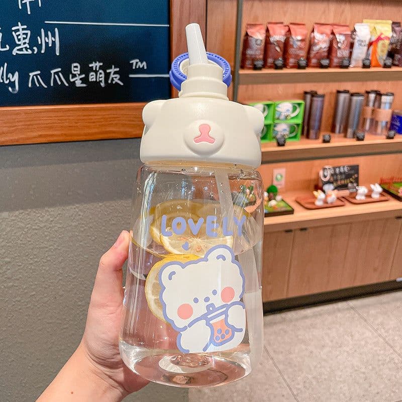 image-Summer Super Cute Water Cup Straw Cup Student Water Bottle Portable