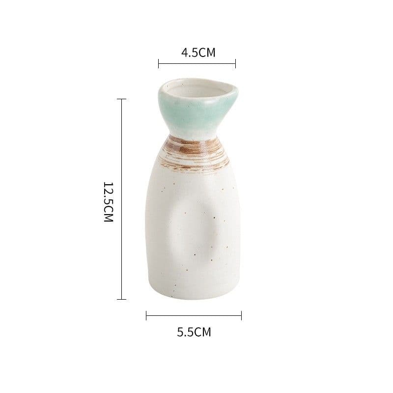 image-Japanese Style Ceramic Wine Pot - Handmade Baijiu Carafe