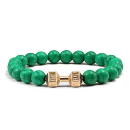 image-Turquoise Energy Gun Black Electroplated Alloy Barbell Bracelet