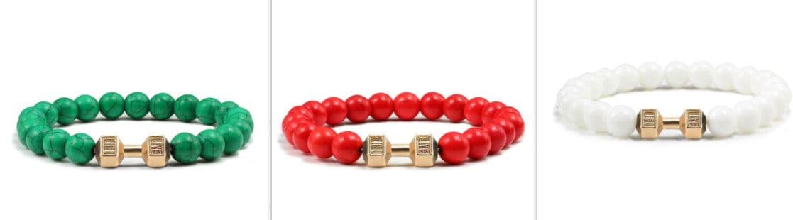 image-Turquoise Energy Gun Black Electroplated Alloy Barbell Bracelet
