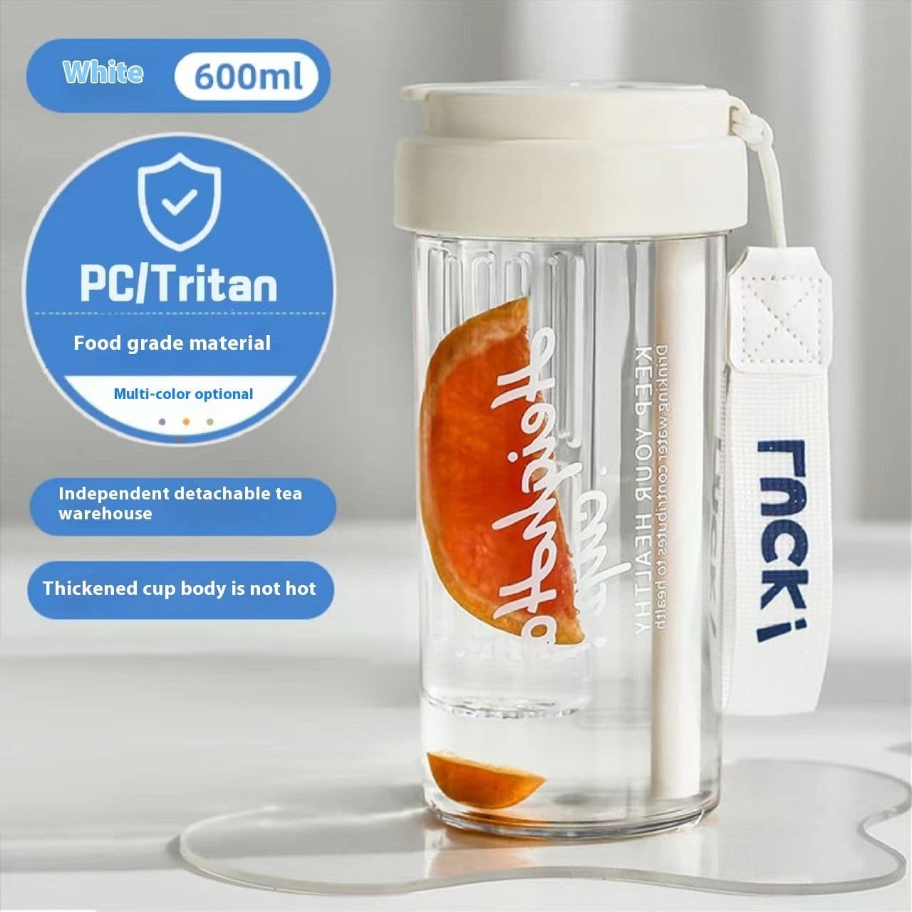 image-Plastic Water Cup Scented Tritan High Temperature Resistant Large Capacity Cup