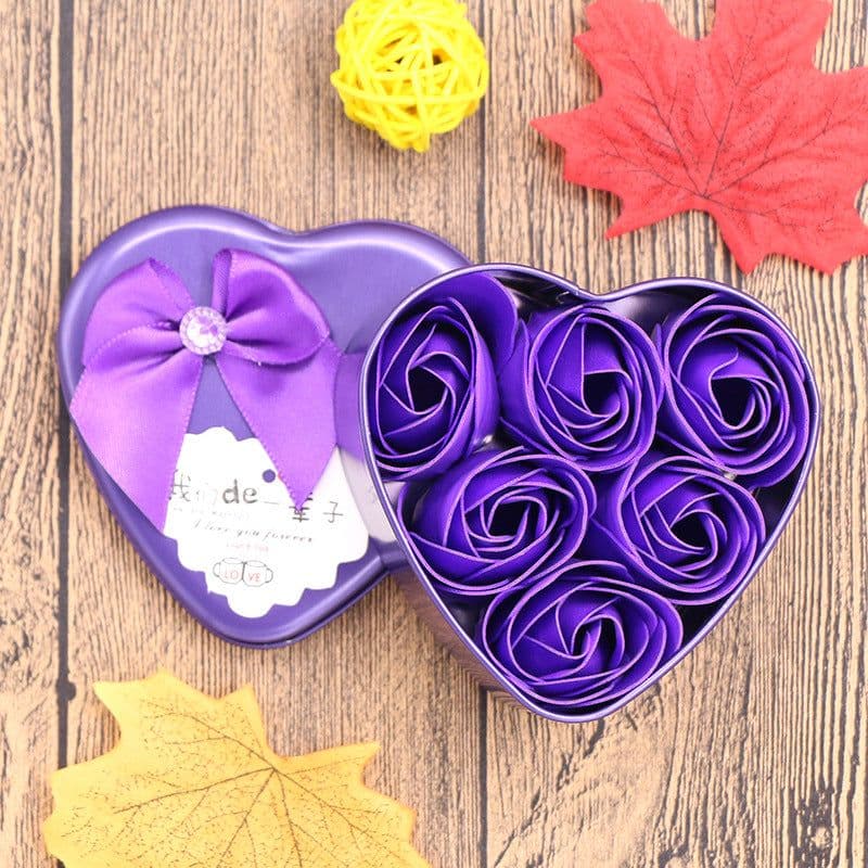 image-Soap Flower Gift Box Valentine's Day Gift Mother's Day Creative Gifts Bear Flower Rose Heart Shaped Tin Box