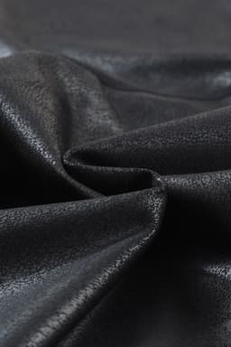 image-Sleek Leather Dip Waist Leggings - Black, Sizes S-XL