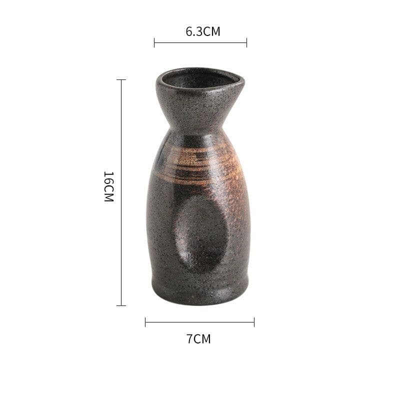 image-Japanese Style Ceramic Wine Pot - Handmade Baijiu Carafe