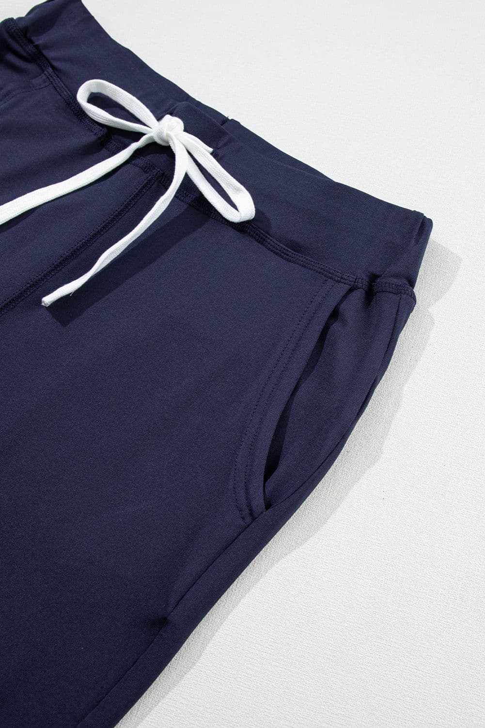 image-Black Drawstring Waist Pocketed Joggers