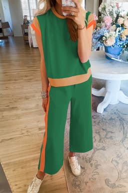 image-Valerian Color Block Two-Piece Set