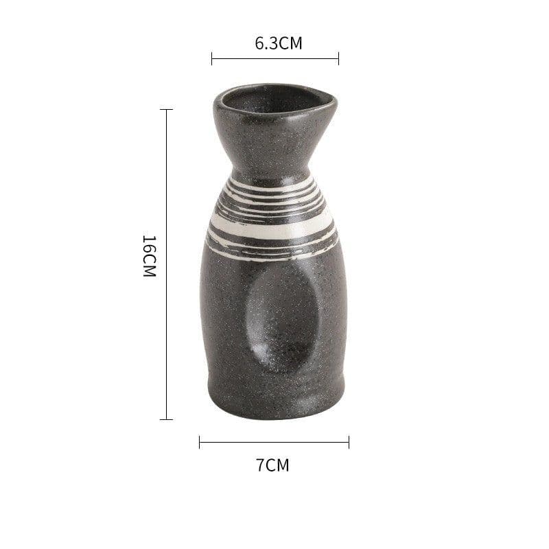 image-Japanese Style Ceramic Wine Pot - Handmade Baijiu Carafe