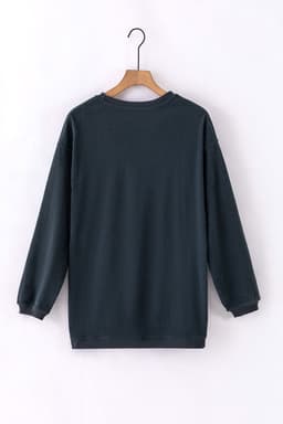 image-Strawberry Pink Ribbed Corded Oversized Sweatshirt