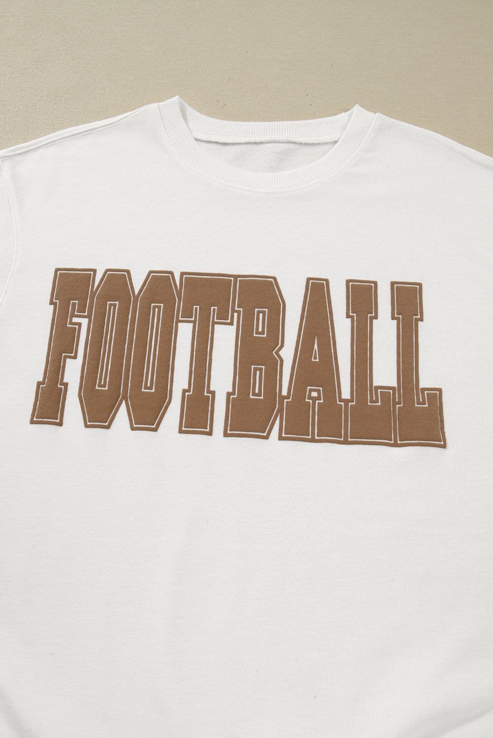 image-White Football 3D Letter Graphic Crew Neck Sweatshirt