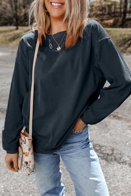 image-Strawberry Pink Ribbed Oversized Sweatshirt - XL Size