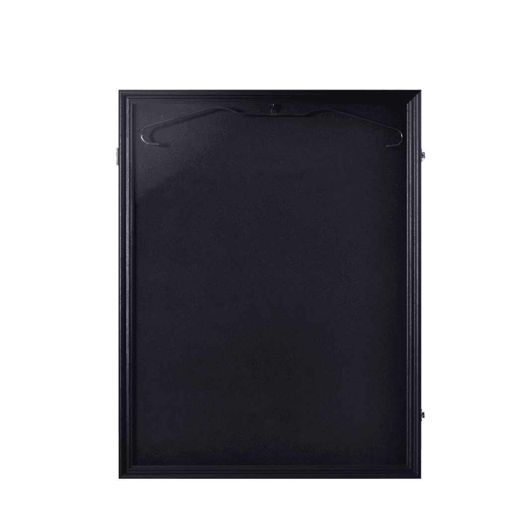 image-Shirt Display Frame With UV Resistant Acrylic and Hanger, Wall Mounted Baseball Basketball Football Hockey Shirt Display Frame Black