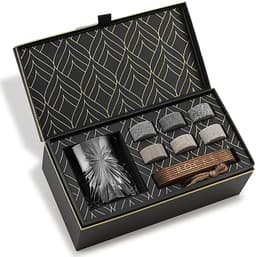 image-Whiskey Stones & Crystal Glass Gift Set - Soleil Tumbler (11.7oz)