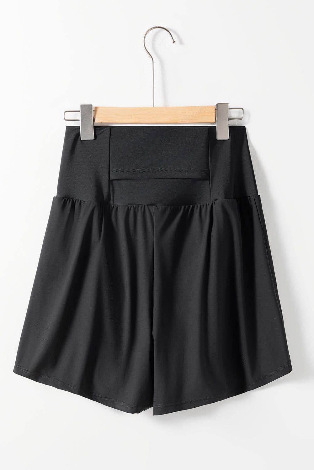 image-Black Pocketed Wide Waistband Swim Shorts