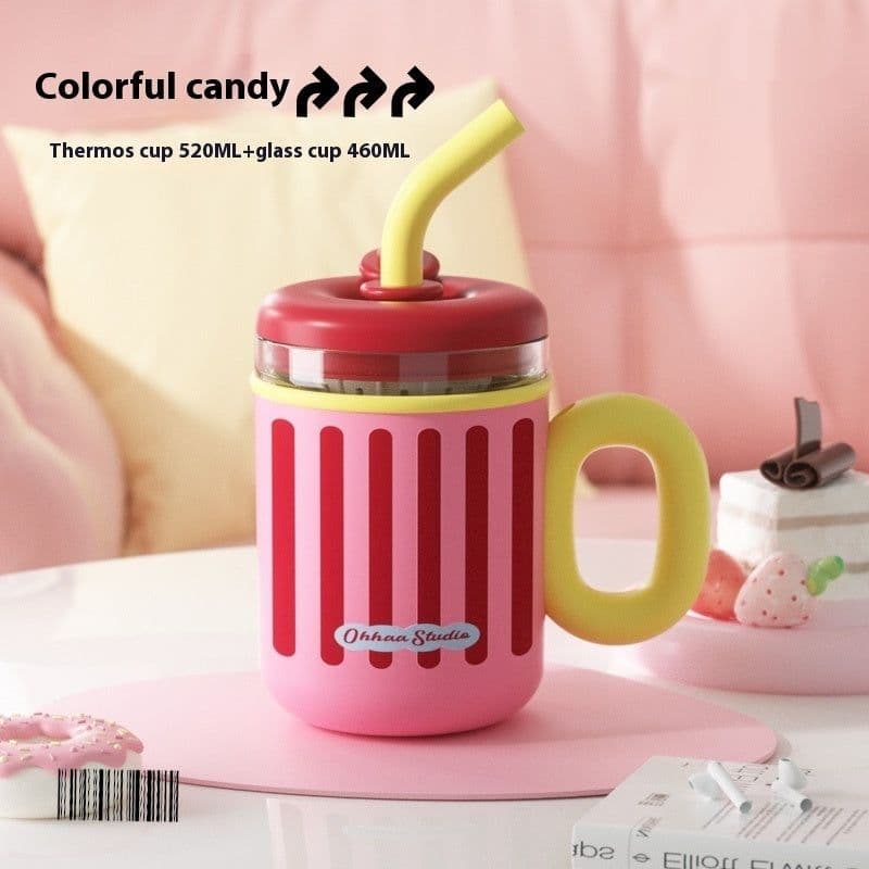 image-Dopamine Straw High Aesthetic Office Water Cup