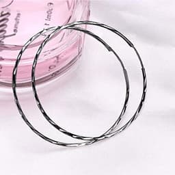 image-Sterling Silver Classic Hoop Drop Earrings Jewelry Gifts for Women 20mm