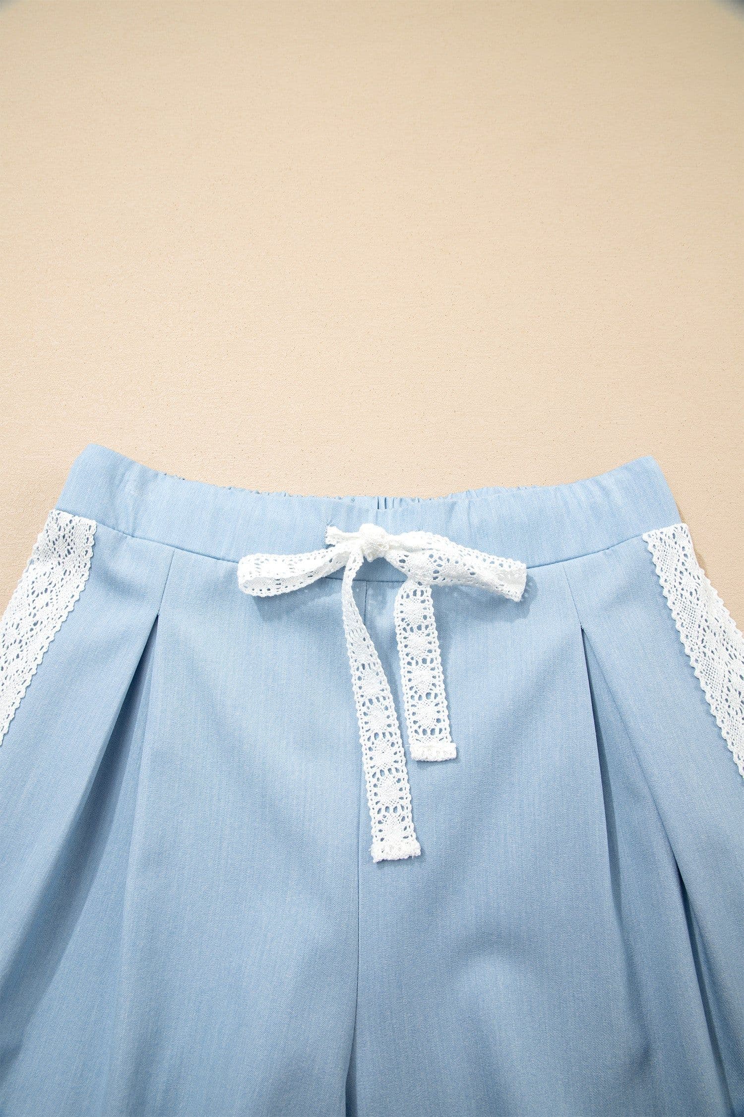 image-Beau Blue Floral Lace Wide Leg Pants
