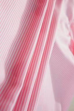 image-Floral Print Ruffled Sleeve Blouse - Pink Pinstripe - Sizes Available
