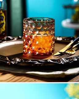 image-Embossed Bead Point Cup Glass Classical Water Cup High-Value Juice Cup Ins Wind Beverage Water Cup