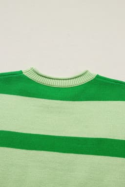 image-Green Stripe Oh for Lucks Sake St Patricks Day Short Sleeve Sweater