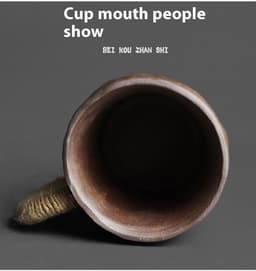 image-Rock Mine Clay Hand-pinching Craft Large Master Water Cup Retro Stoneware Matching Small Soup Spoon