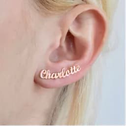 image-Personalized Titanium Steel Stud Earrings
