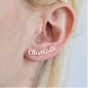 image-Personalized Titanium Steel Stud Earrings
