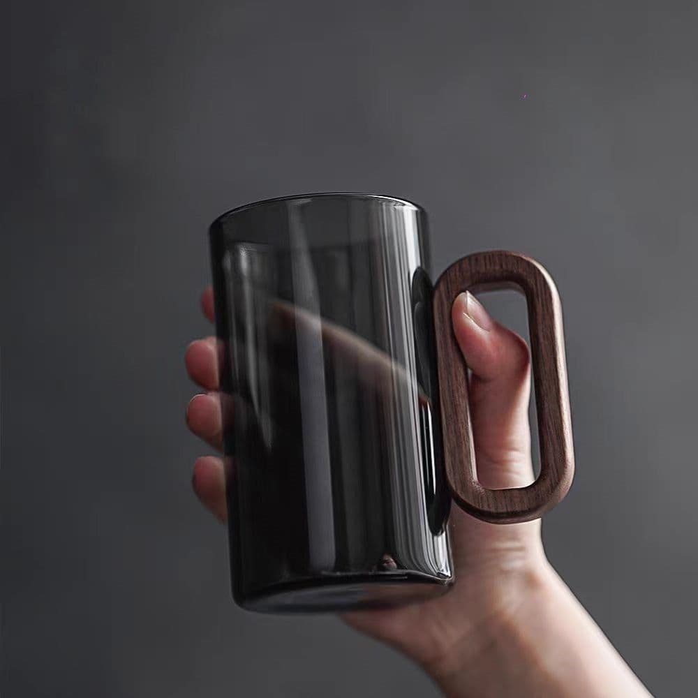 image-Household Borosilicate Glass Smoky Gray Water Cup