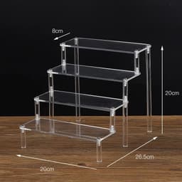 image-Acrylic Display stand for Amiibo Funko POP Figures,Cupcake Cosmetic Nail Polish Clay Figurine Jewelry for Display Stand Riser