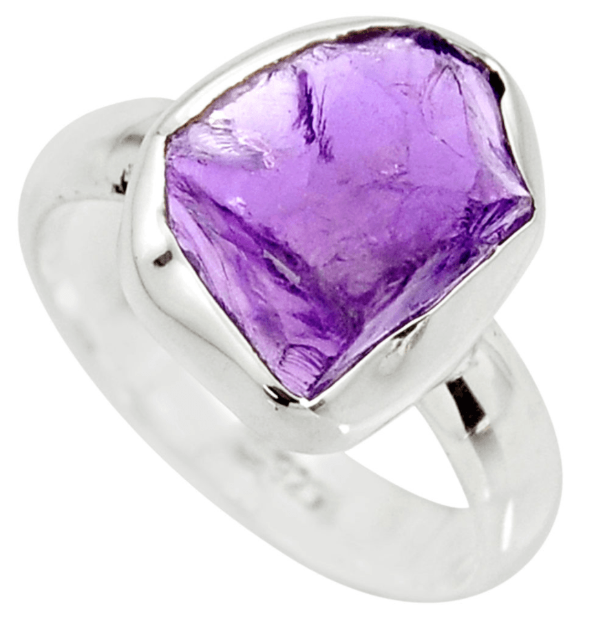image-Bague « Clarté et Sagesse » en Améthyste brute et Argent 925
