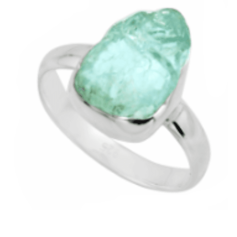 image-Bague "Vague de Paix" en Aigue-Marine et Argent 925
