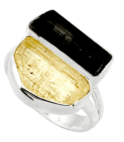 image-Bague « Ancrage et Lucidité » sertie de Tourmaline et Scapolite en