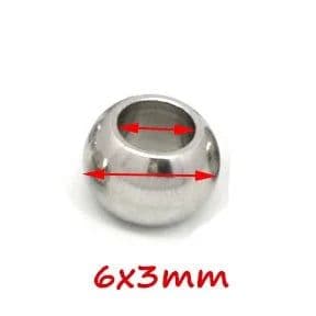 image-100pcs 2 mm-12 mm 316L Stainless Steel Beads European Ball Metal Big Hole Spacer Beads for Jewelry Making Diy Bracelet Necklace