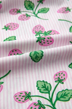 image-Pink Striped Strawberry Blouse - V Neck Flutter Sleeve