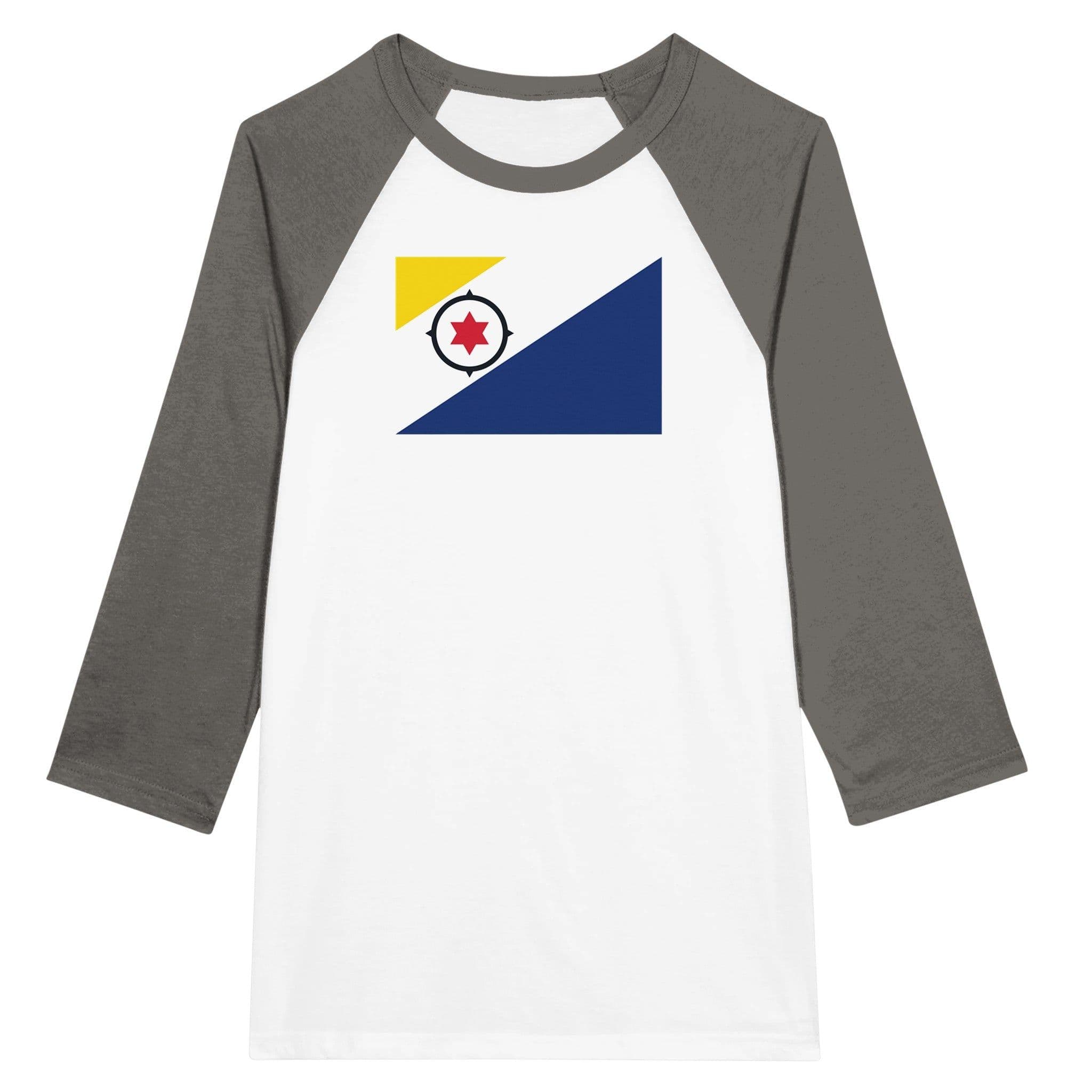 image-Drapeau des Pays-Bas caribéens - T-shirt unisexe Raglan à manches 3/4