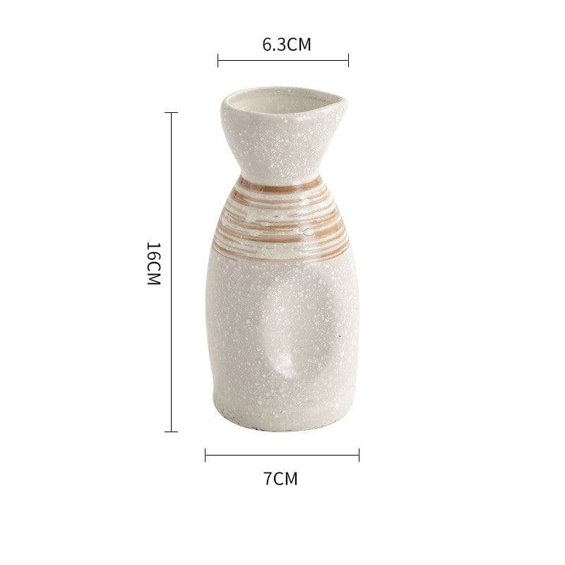 image-Japanese Style Ceramic Wine Pot - Handmade Baijiu Carafe