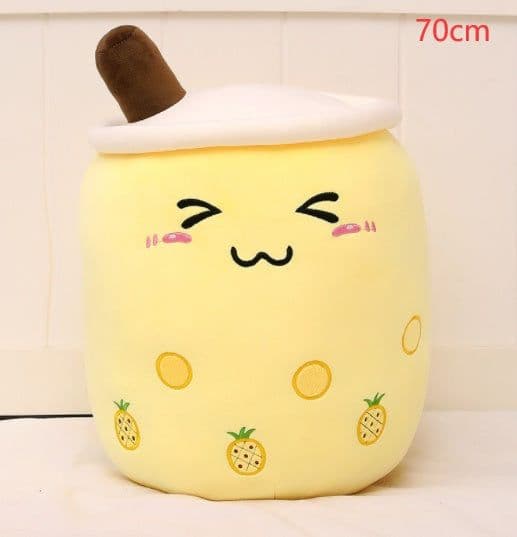 image-Cute Fruit Drink Plush Stuffed Soft Strawberry Milk Tea Plush Boba Tea Cup Toy Bubble Tea Pillow Cushion Kids Gift
