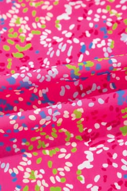 image-Bonbon Abstract Print Collared V Neck Babydoll Blouse