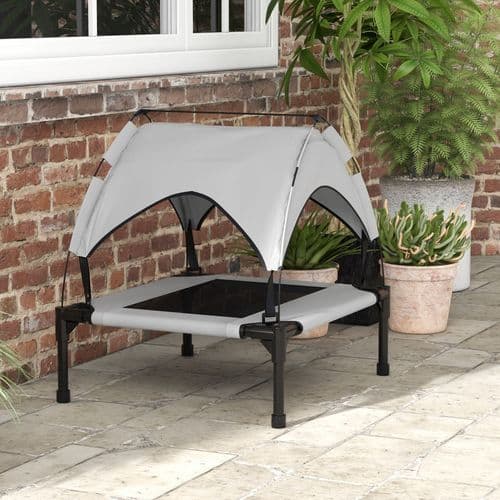 image-PawHut Cooling Raised Dog Bed w/ Breathable Mesh, for Mini, S Dogs - Dark Blue