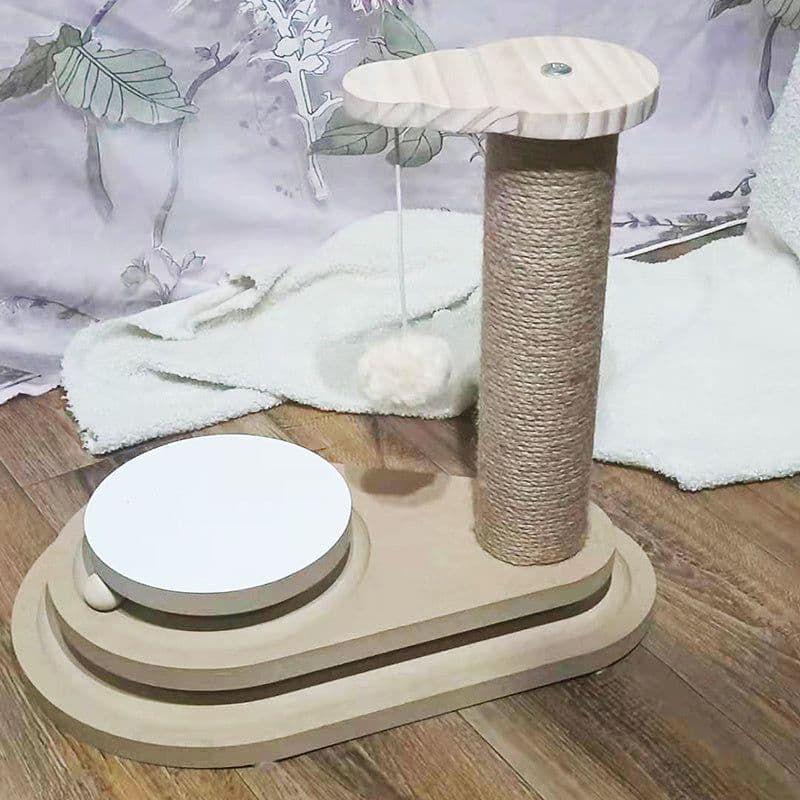 image-Cat Toys From Solid Wood Cat Turntable Bite-resistant Funny Cat Stick Cat Supplies